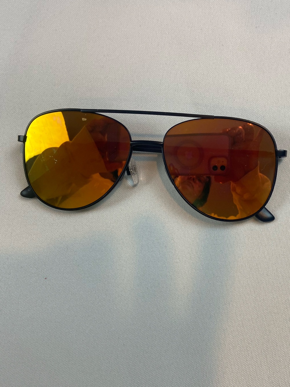 Panama Jack Men's Amber Mirrored Aviator Sunglasses - Classic Black Frame